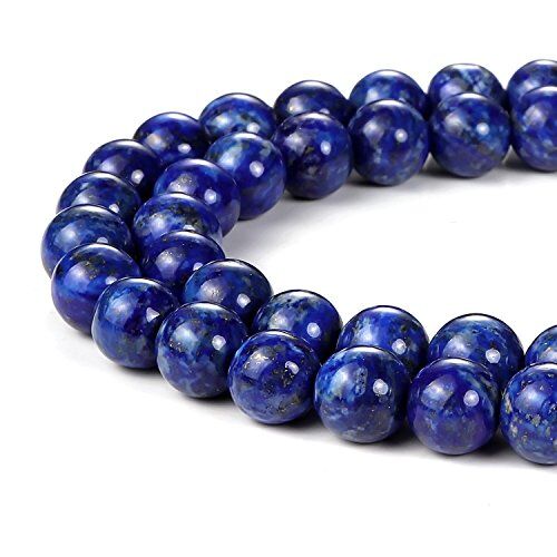 HAAMIIQII 60 Pezzi 6mm Lapis Lazuli Perline Rotonde di Pietra Preziosa Loose per Gioielli che fanno DIY Bracciale Collana