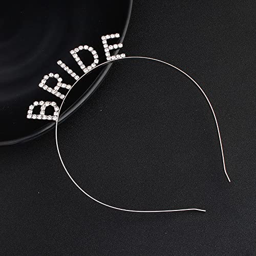 Silldedr Corona Diadema da Sposa,BRIDE Letter Crown, Classic Wedding Bridesmaid Crown Ospiti femminili, Flower Girl Fasce per capelli per bambini, Gioielli per capelli da sposa per donne e ragazze,Argento