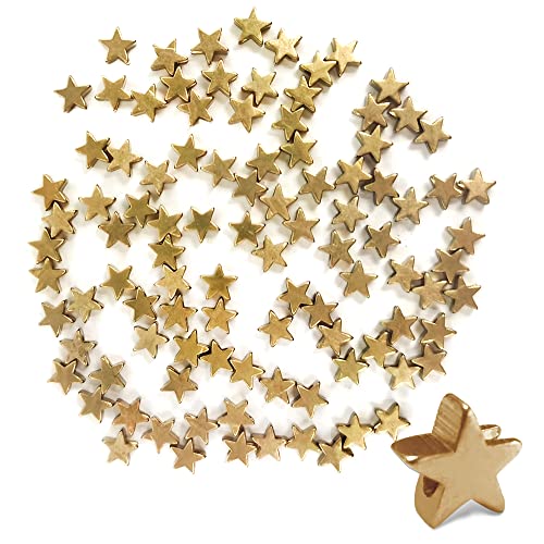 findTop 100 pezzi Star Spacer Beads Charms Pendenti Beads for Arts Crafts Collana fai da te Orecchino Bracciale Creazione di gioielli (Oro)