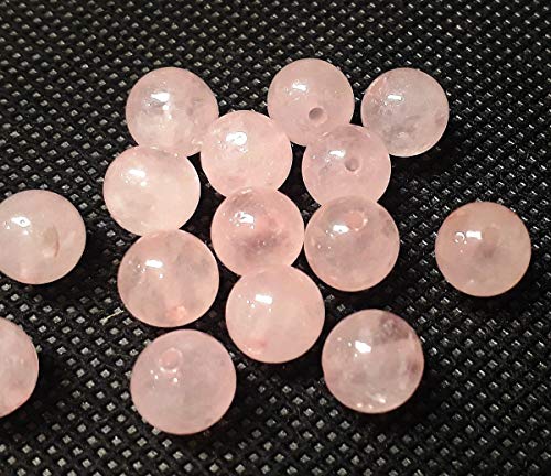 Perlin Pietre preziose al quarzo e al quarzo rosa, 8 mm, 6 mm, 4 mm, perle con foro per essere infilate in collane di perle e gioielli (6mm, 18 pezzi)