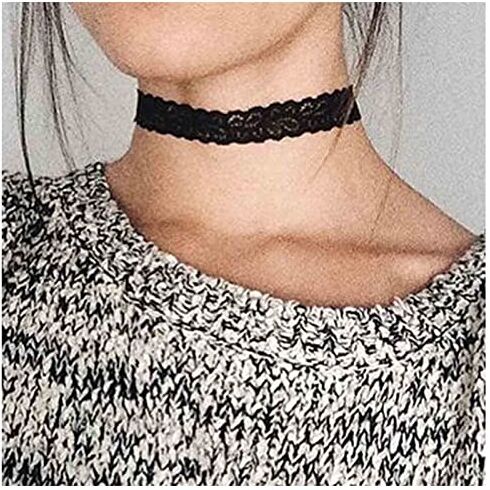 Allereya Collana Vintage In Pizzo Nero Collana Fiore In Pizzo Gotico Anni 90 Collana Tatuaggio Vittoriano Gioielli Per Donne E Ragazze (stile 3)