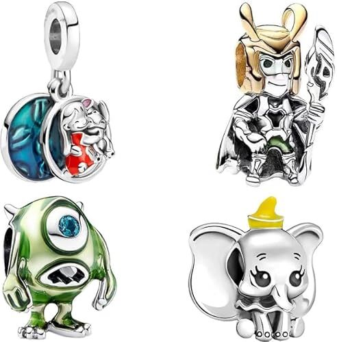 DOLARISE DR-S-019 Charms for Bracelets Sterling Silver, Cartoon Charms Bead Pendant for Women, Christmas Jewelry Gifts