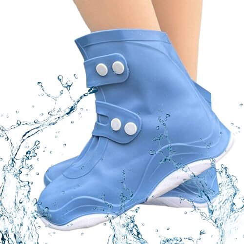 EWFAS Copriscarpe per la pioggia, Copriscarpe resistenti all'acqua, Copriscarpe antipioggia robusti e spessi, suola antiscivolo a doppio strato, facili da maneggiare, adatti a uomini, donne, bambini