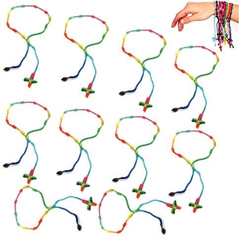 YouU 10 pz Bracciale con Croce di macramé, Pulseras Decenarios