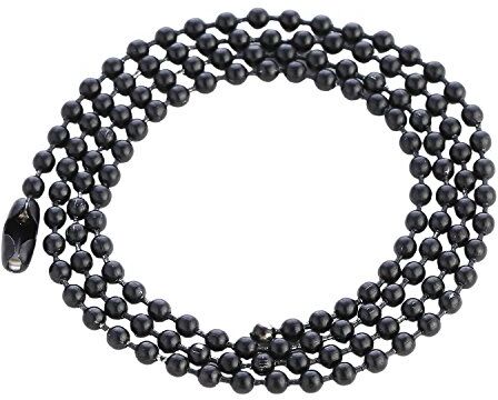 DonDon Collana da uomo in acciaio inox, catena a sfera, 60 cm e acciaio inossidabile, colore: nero, cod.