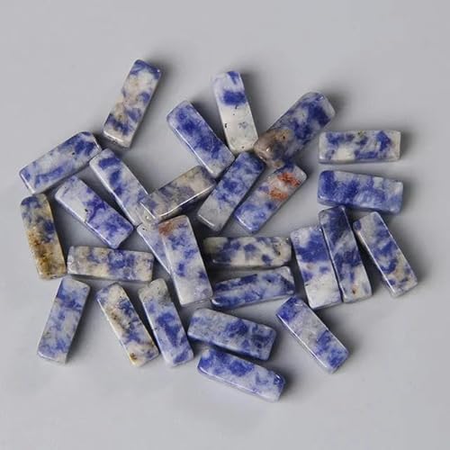 VIOLK 4x13mm Tubo Quadrato Perlina Pietra Naturale Lapis Agata Perline Rettangolari Piatte Ciondolo per Creazione di Gioielli Fai da Te Bracciale Chakra Avvolgente Bulk-8 Punti Blu-4x13mm Circa 28 Pezzi