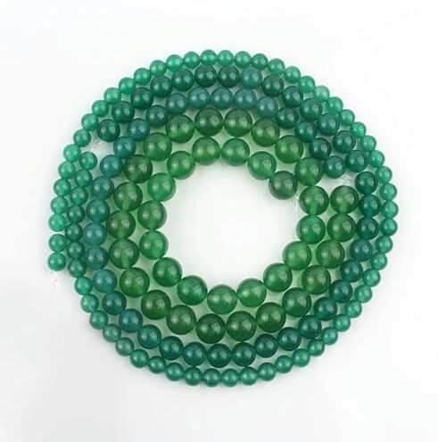 VIOLK Perline di pietra di agata rossa naturale Perline sfuse di onice corniola rotonda per la creazione di gioielli Collana di bracciali fai da te 15'' 4/6/8/10/12/14mm-Agata verde-10 mm (circa 36 pezzi)