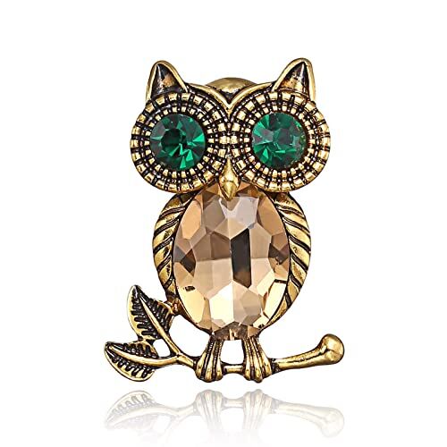 Inateannal Strass Gufo Pin Vintage Cristallo Lapel Pin Carino Animale Spilla Bouquet Decorazione Dichiarazione Smalto Spilla Gioielli Costume Per Le Donne Ragazze