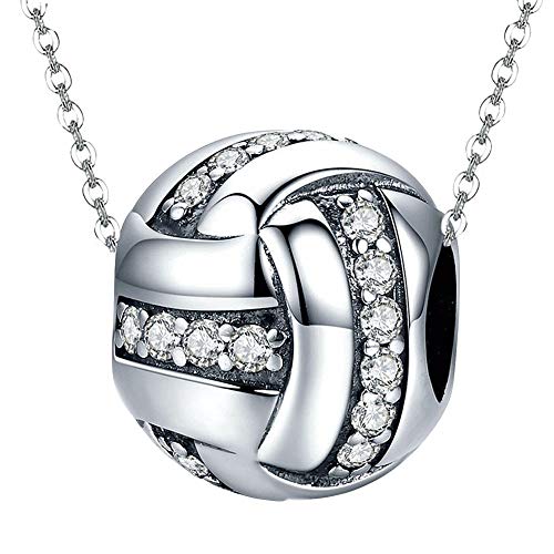 ZaliOan Charm Compatibili con Bracciali，Ciondoli in Argento Sterling 925 -Pallavolo A