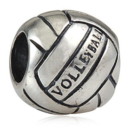 YiRong Jewelry Ball Charm Sfera in argento Sterling 925, per compleanni o semplicemente da esibire, per braccialetti Pandora Volleyball