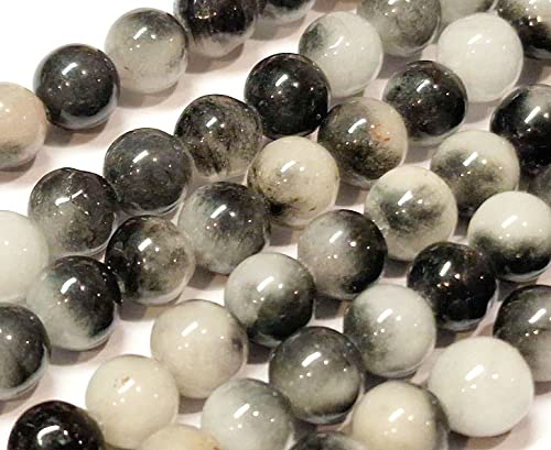 Perlin Malay Pietre preziose di giada, 6 mm, rotonde, 60 pezzi, per gioielli, collana e bracciali (nero)