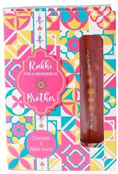 archies La più grande collezione Rakhi per Rakshabandhan   Rakhi per fratello   Rakhi per Bhaiya e Bhabhi   Cesto regalo combinato Rakhi per Bhai (B), L, Rudraksha, Lapislazzuli