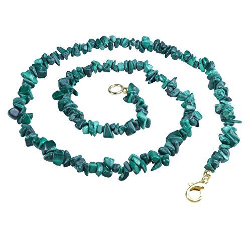 Lebensquelle Plus Collana in malachite con chiusura a moschettone, 45 cm