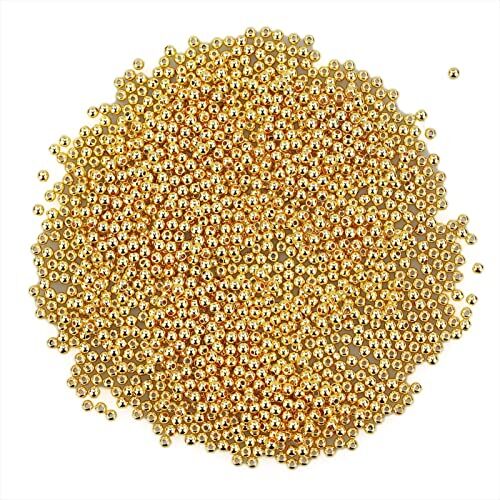 SZCXDKJ 1500 Pezzi Di Perline Rotonde Lisce Distanziatori Dorati Perline A Sfera Sciolte 4 Mm, Per Creazione Di Bracciali Artigianali