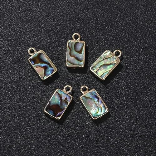 ENEMO Ciondolo con conchiglie in madreperla naturale, a forma di cuore, goccia d'acqua, a forma rotonda, connettore conchiglia di abalone per creazione di gioielli, collane, bracciali-NO.22 8x12mm-2 PZ