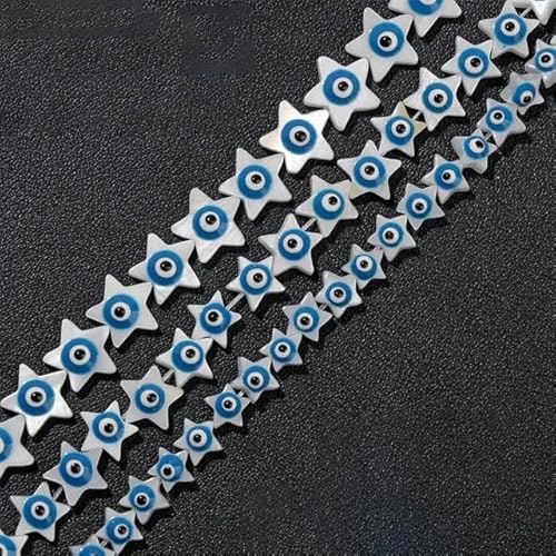 VIOLK Perline di conchiglia bianca a forma di cuore Perline blu rotonde adatte a gioielli fai da te Braccialetti Collana Orecchini Accessori Bulk-NO.14 10mm-A Corda Circa 36 cm