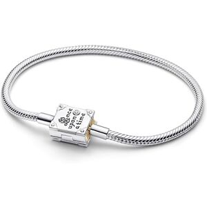PANDORA Moments Disney Principesse Braccialetto a maglia di serpente con diamanti coltivati in argento sterlino, in lega di metallo placcato oro 14 carati, dimensioni: 16 cm PANDORA Moments Disney Principesse Braccialetto a maglia di serpente con diamanti coltivati in argento sterlino, in lega di metallo placcato oro 14 carati, dimensioni: 16 cm