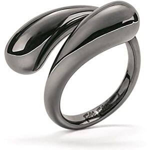 Folli Follie , anello da donna in acciaio inox, nero, misura 12, 1R18T014A Folli Follie , anello da donna in acciaio inox, nero, misura 12, 1R18T014A