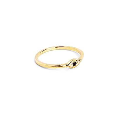 SINGULARU Anello Occhio di Horus. Argento Sterling 925 con Finitura Placcata Oro 18 Kt. Gioielli da Donna. Taglia 14 SINGULARU Anello Occhio di Horus. Argento Sterling 925 con Finitura Placcata Oro 18 Kt. Gioielli da Donna. Taglia 14