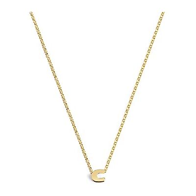 SINGULARU Collana Personalizzata Single Letter. Ciondolo in Argento Sterling 925 con Finitura Placcata Oro 18Kt. Catena Taglia Unica. Gioielli per Donna. Lettera A-Z SINGULARU Collana Personalizzata Single Letter. Ciondolo in Argento Sterling 925 con Finitura Placcata Oro 18Kt. Catena Taglia Unica. Gioielli per Donna. Lettera A-Z