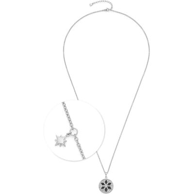 JEWELS BY LEONARDO , collana Biella, lunga catena in acciaio inox argentato, motivo a stella con pietre di vetro nere e trasparenti, lunghezza 70-75 cm, gioiello regalo, , 70 cm, Acciaio JEWELS BY LEONARDO , collana Biella, lunga catena in acciaio inox argentato, motivo a stella con pietre di vetro nere e trasparenti, lunghezza 70-75 cm, gioiello regalo, , 70 cm, Acciaio