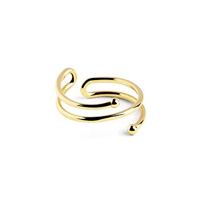 SINGULARU Anello Double Dot Anello Regolabile Argento Sterling 925 Misura Unica Varie Finiture Gioielli da Donna Realizzato in Europa SINGULARU Anello Double Dot Anello Regolabile Argento Sterling 925 Misura Unica Varie Finiture Gioielli da Donna Realizzato in Europa