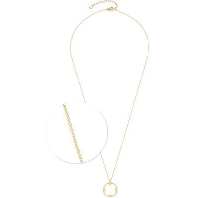 JEWELS BY LEONARDO Campagnola, collana media in acciaio inox dorato, ciondolo a forma di quadrifoglio con zirconi, lunghezza 60-65 cm, gioiello regalo, , 60 cm, Acciaio inossidabile, Nessuna JEWELS BY LEONARDO Campagnola, collana media in acciaio inox dorato, ciondolo a forma di quadrifoglio con zirconi, lunghezza 60-65 cm, gioiello regalo, , 60 cm, Acciaio inossidabile, Nessuna