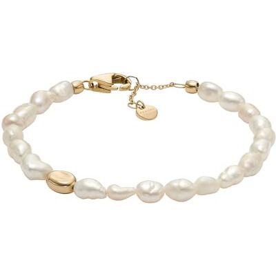 Skagen Bracciale da donna Agnethe Pearl Gold in acciaio inox , Length: 190MM, Width: 8.2MM, Acciaio inossidabile, Senza Gemstone Skagen Bracciale da donna Agnethe Pearl Gold in acciaio inox , Length: 190MM, Width: 8.2MM, Acciaio inossidabile, Senza Gemstone