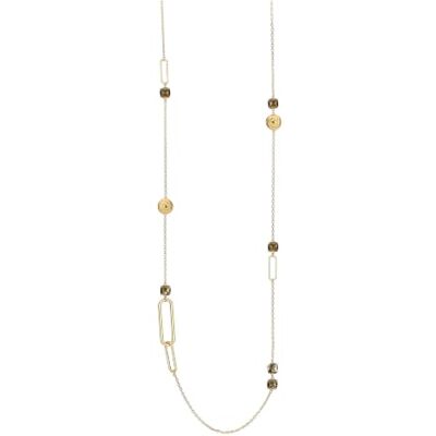 THUN Collana lunga con cristalli verdi e anelli ovali 95-97,5-100cm • Parti metalliche: ottone o zama galvanizzato con oro o palladio, titanio. • Altri materiali: vetro, resina, pietre, ABS THUN Collana lunga con cristalli verdi e anelli ovali 95-97,5-100cm • Parti metalliche: ottone o zama galvanizzato con oro o palladio, titanio. • Altri materiali: vetro, resina, pietre, ABS