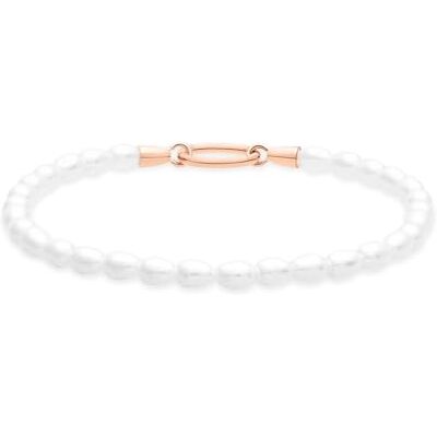 Tamaris Bracelet – Elegante bracciale in acciaio inox lucido – IP oro rosa – collana di perle di vetro regolabile fino a 18 cm – impermeabile e delicato sulla pelle Tamaris Bracelet – Elegante bracciale in acciaio inox lucido – IP oro rosa – collana di perle di vetro regolabile fino a 18 cm – impermeabile e delicato sulla pelle
