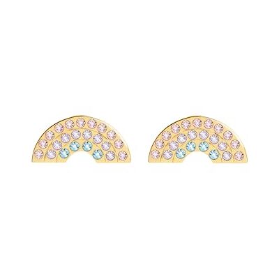 Burton Orecchini a Perno da Donna Collezione Rainbow in Oro Giallo con Cristalli Burton Orecchini a Perno da Donna Collezione Rainbow in Oro Giallo con Cristalli