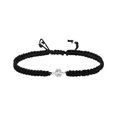 Elli Bracelet Solitaire Node Knot Textile Crystals 925 Sterling Silver Elli Bracelet Solitaire Node Knot Textile Crystals 925 Sterling Silver