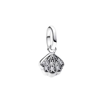 PANDORA ME 793855C01 Mini breloque en forme de coquillage scintillant en argent sterling avec zircone, compatible avec les pendentifs Me and Moments, 2,2x10,2x8,2 mm, Argent sterling, Zircone cubique PANDORA ME 793855C01 Mini breloque en forme de coquillage scintillant en argent sterling avec zircone, compatible avec les pendentifs Me and Moments, 2,2x10,2x8,2 mm, Argent sterling, Zircone cubique