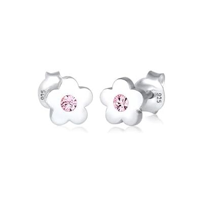 Elli Orecchini Bambini Fiori Simbolo Giocoso con Cristalli in Argento Sterling 925 Elli Orecchini Bambini Fiori Simbolo Giocoso con Cristalli in Argento Sterling 925