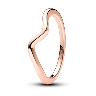 PANDORA Timeless Anello ondulato placcato in oro rosa 14k, 52 PANDORA Timeless Anello ondulato placcato in oro rosa 14k, 52