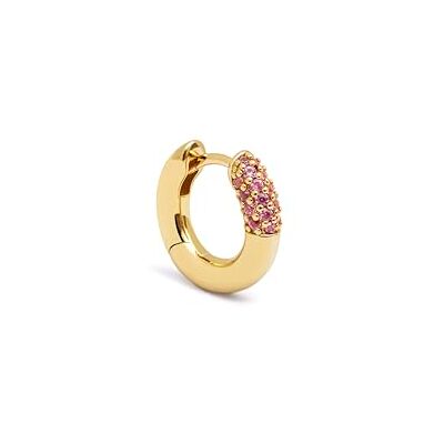 SINGULARU Orecchino Singolo Cerchio Alma Pink. Ottone con Finitura in Oro 8Kt. Dettagli Zirconi Rosa. Chiusura Congo/Click. Gioielli per Donna SINGULARU Orecchino Singolo Cerchio Alma Pink. Ottone con Finitura in Oro 8Kt. Dettagli Zirconi Rosa. Chiusura Congo/Click. Gioielli per Donna