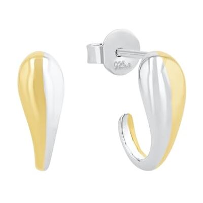 amor Orecchini 925 Argento Sterling per Donna, 1,3 cm, Bicolore, Confezionato in Scatola Regalo per Gioielli, amor Orecchini 925 Argento Sterling per Donna, 1,3 cm, Bicolore, Confezionato in Scatola Regalo per Gioielli,