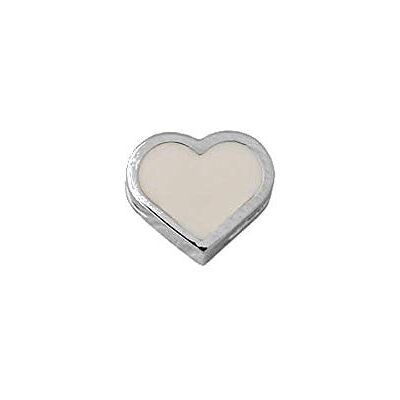 Design Letters Charm smaltato, cuore (argento/nudo) Design Letters Charm smaltato, cuore (argento/nudo)