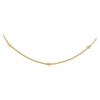 SINGULARU Collana Dots. Pendente in Argento Sterling 925 con Piccole Sfere lungo la Catena. Lunghezza Regolabile. Placcatura Oro 18Kt. Gioielli da Donna SINGULARU Collana Dots. Pendente in Argento Sterling 925 con Piccole Sfere lungo la Catena. Lunghezza Regolabile. Placcatura Oro 18Kt. Gioielli da Donna