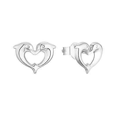 amor Orecchini a perno in Argento 925 Gioielli da orecchio per bambine, 0,8 cm, Argento, delfino, in confezione regalo, 2028672 amor Orecchini a perno in Argento 925 Gioielli da orecchio per bambine, 0,8 cm, Argento, delfino, in confezione regalo, 2028672