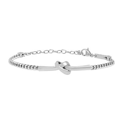 Breil , Collezione B&ME, Bracciale Donna e Uomo, Semirigido in Acciaio Lucido, con Design Minimal, Ricercato e Simbolico a Forma di Nodo, Ideale per un Regalo, Misura Medium, 44-56 cm, Silver Breil , Collezione B&ME, Bracciale Donna e Uomo, Semirigido in Acciaio Lucido, con Design Minimal, Ricercato e Simbolico a Forma di Nodo, Ideale per un Regalo, Misura Medium, 44-56 cm, Silver
