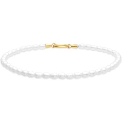 Tamaris Anklet – Elegante cavigliera in acciaio inox lucido – IP Gold – collana di perle di vetro regolabile fino a 25 cm – impermeabile e delicato sulla pelle Tamaris Anklet – Elegante cavigliera in acciaio inox lucido – IP Gold – collana di perle di vetro regolabile fino a 25 cm – impermeabile e delicato sulla pelle