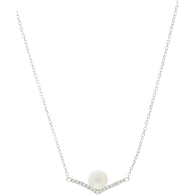 Brilio Silver Collana Elegant Silver Necklace with Pearl And Zircons NCL131W Marca, Estándar, Metallo Non prezioso, Nessuna Pietra preziosa Brilio Silver Collana Elegant Silver Necklace with Pearl And Zircons NCL131W Marca, Estándar, Metallo Non prezioso, Nessuna Pietra preziosa