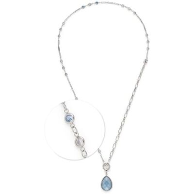 JEWELS BY LEONARDO , set di gioielli Clip & Mix Vicky, set da 3 pezzi, collana da 50 cm, bracciale da 18,5 cm, ciondolo da 3,7 cm, pietre di vetro sfaccettate in trasparente e blu, acciaio inossidabile JEWELS BY LEONARDO , set di gioielli Clip & Mix Vicky, set da 3 pezzi, collana da 50 cm, bracciale da 18,5 cm, ciondolo da 3,7 cm, pietre di vetro sfaccettate in trasparente e blu, acciaio inossidabile