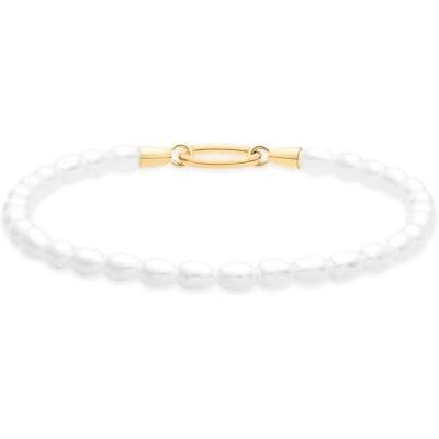 Tamaris Bracelet – Elegante bracciale in acciaio inox lucido – IP Gold – Collana di perle di vetro regolabile fino a 18 cm – impermeabile e delicato sulla pelle Tamaris Bracelet – Elegante bracciale in acciaio inox lucido – IP Gold – Collana di perle di vetro regolabile fino a 18 cm – impermeabile e delicato sulla pelle