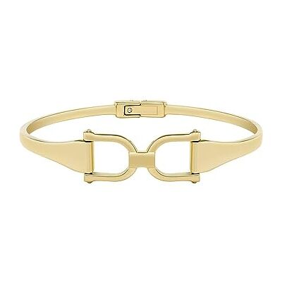 Fossil Bracciale D-Link Heritage da donna in acciaio inossidabile dorato, Fossil Bracciale D-Link Heritage da donna in acciaio inossidabile dorato,