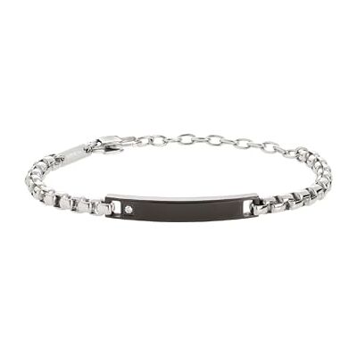 Breil , Collezione Tag and Cross, Bracciale Uomo in Acciaio Bicolor e Cubic Zirconia, Pratica Chiusura a Moschettone, Idee Regalo Uomo, Lunghezza Regolabile 17-22 cm, Silver-Black Breil , Collezione Tag and Cross, Bracciale Uomo in Acciaio Bicolor e Cubic Zirconia, Pratica Chiusura a Moschettone, Idee Regalo Uomo, Lunghezza Regolabile 17-22 cm, Silver-Black