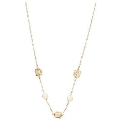 THUN Collana con tulipani bianchi 40-42,5-45cm • Parti metalliche: ottone o zama galvanizzato con oro o palladio, titanio. • Altri materiali: vetro, resina, pietre, ABS, poliestere 100% THUN Collana con tulipani bianchi 40-42,5-45cm • Parti metalliche: ottone o zama galvanizzato con oro o palladio, titanio. • Altri materiali: vetro, resina, pietre, ABS, poliestere 100%