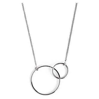 SINGULARU Collana Sister. Ciondolo in Argento 925 con due Anelli Uniti. Catena di Taglia Unica. Bagno in Rodio. Gioielli per Donna SINGULARU Collana Sister. Ciondolo in Argento 925 con due Anelli Uniti. Catena di Taglia Unica. Bagno in Rodio. Gioielli per Donna