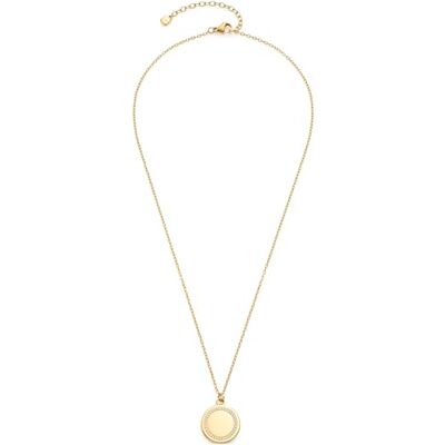 JEWELS BY LEONARDO Collana Ferrara, Collana in Acciaio Inox Dorato, Ciondolo Rotondo con zirconi incastonati nel Cerchio, Lunghezza 45-50 cm, Regalo per Donne, JEWELS BY LEONARDO Collana Ferrara, Collana in Acciaio Inox Dorato, Ciondolo Rotondo con zirconi incastonati nel Cerchio, Lunghezza 45-50 cm, Regalo per Donne,
